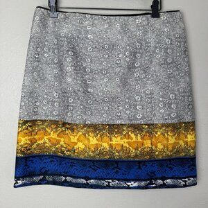 Kenneth Cole snake skin animal print colorful pencil skirt 12